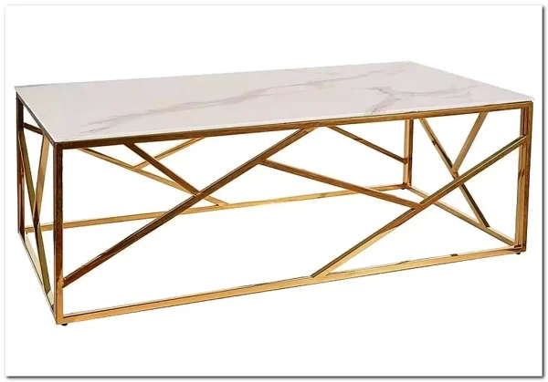 Стол журнальный Signal ESCADA A II (эффект белого мрамора/золотой) заказать по цене 41 751 руб. в Уфе