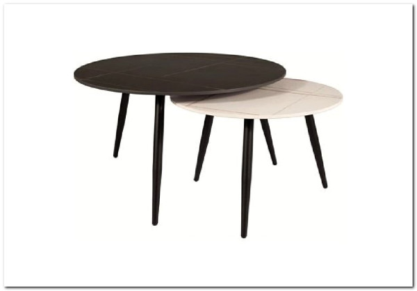 Комплект Signal KORA A, 2 стола журнальных (черный мат/белый мат/черный) заказать по цене 23 424 руб. в Уфе