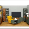 Витрина Siena REG1W1D дымчатый зеленый/дуб вотан BRW заказать по цене 43 630 руб. в Уфе