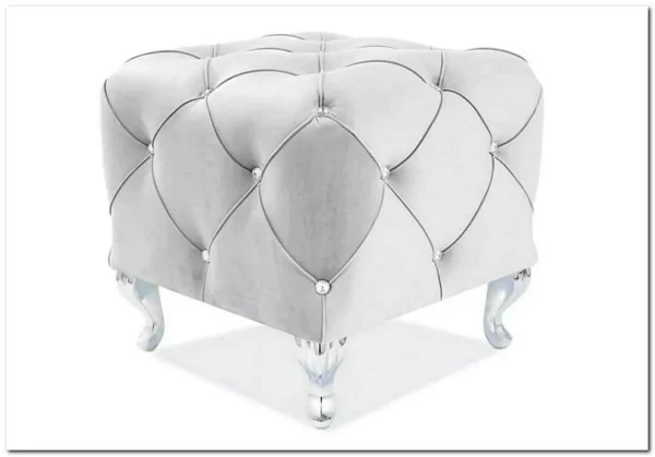 Пуф Signal HESTIA K Velvet Bluvel 03 светло-серый/серебряный заказать по цене 33 792 руб. в Уфе