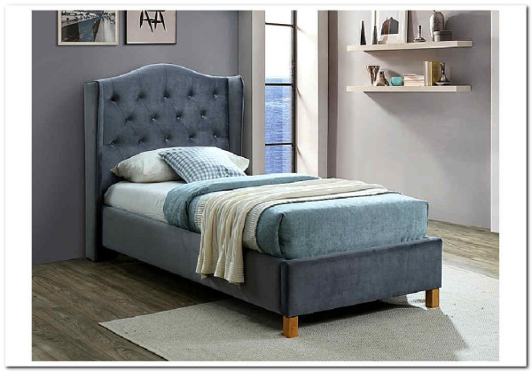 Кровать Signal ASPEN VELVET BLUVEL 14 (серый/дуб) 90/200 заказать по цене 52 214 руб. в Уфе
