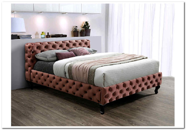 Кровать SIGNAL HERRERA VELVET 160, античный розовый / венге тк. BL52 заказать по цене 85 268 руб. в Уфе