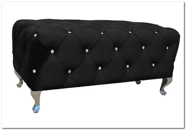 Пуф Signal HESTIA Velvet Bluvel 19 черный/серебряный 100/46/50 заказать по цене 38 606 руб. в Уфе