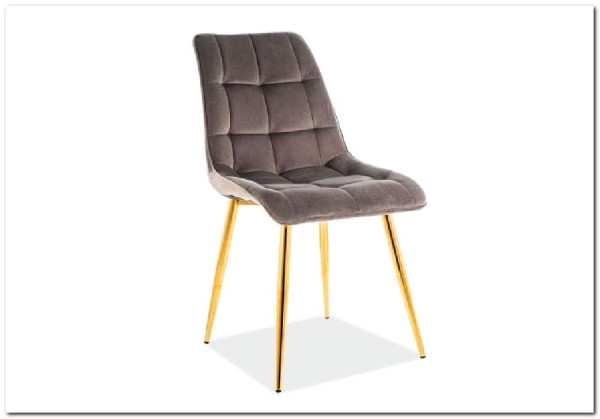 Стул кухонный Signal CHIC Velvet Bluvel 14 (серый/золотой) заказать по цене 10 726 руб. в Уфе