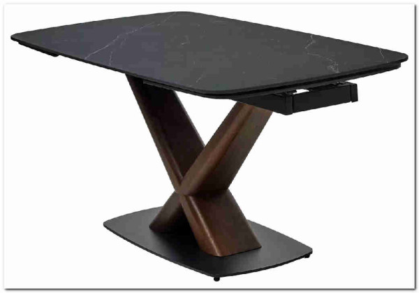 Стол BLANCO 160 MATT BLACK MARBLE SOLID CERAMIC / Орех, DISAUR заказать по цене 102 000 руб. в Уфе