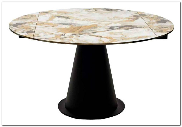 Стол TERAMO 135 GLOSS GRAND JADE SOLID CERAMIC, керамика, поворотн.механизм / Черный каркас, DISAUR заказать по цене 56 970 руб. в Уфе