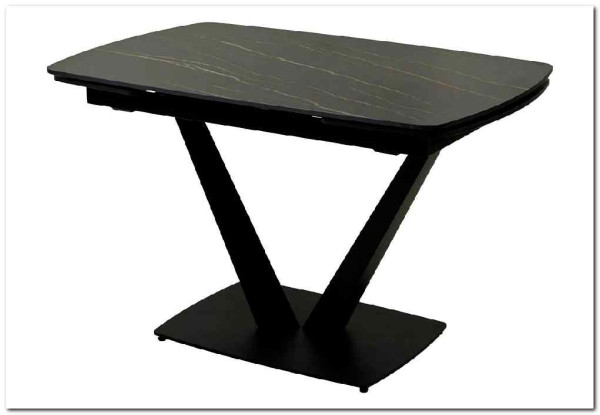 Стол ALATRI 120 MATT GOLDEN BLACK SINTERED STONE / BLACK заказать по цене 0 руб. в Уфе
