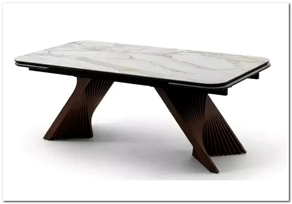 Стол МАНХЭТТЕН 200 цвет СВЕТЛЫЙ БЕЖ ( DRAC COLD XLIM), керамика / Орех Карни натуральный заказать по цене 111 300 руб. в Уфе