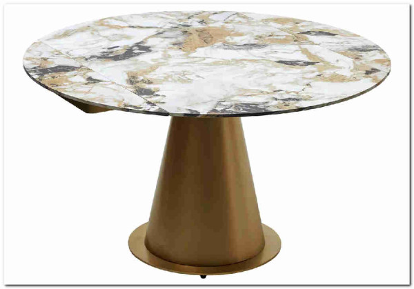 Стол TERAMO 135 GLOSS GRAND JADE SOLID CERAMIC, керамика, поворотн.механизм / Бронзовый, DISAUR заказать по цене 63 810 руб. в Уфе