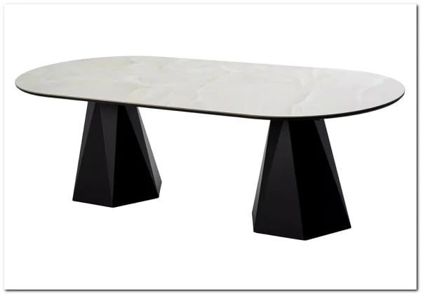 Стол ОРФЕЙ 240 нераскладной цвет ОНИКС (ONYX SABLE PULIDO), керамика / Черный каркас заказать по цене 101 050 руб. в Уфе