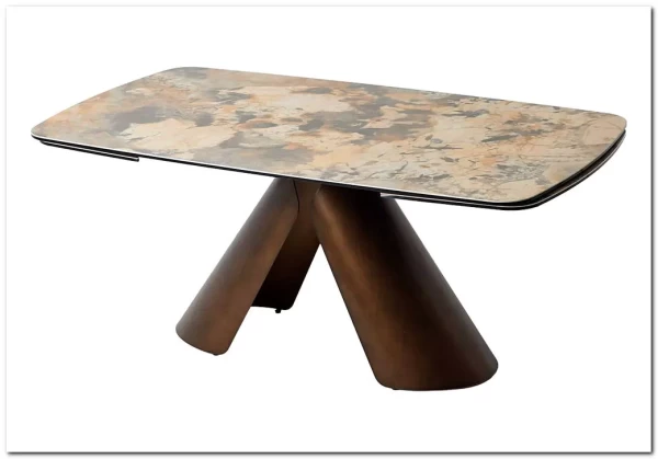 Стол КАЛЬДЕРОН (CALDERON) 180 цвет TL-137 матовый, исп керамика / МЕДНЫЙ БРАШИРОВАННЫЙ, ®DISAUR заказать по цене 140 850 руб. в Уфе