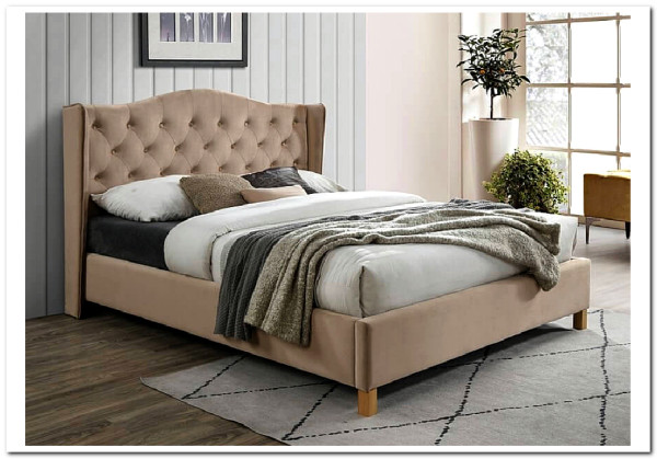 Кровать Signal ASPEN VELVET BLUVEL 28 (бежевый/дуб) 160/200 заказать по цене 62 781 руб. в Уфе