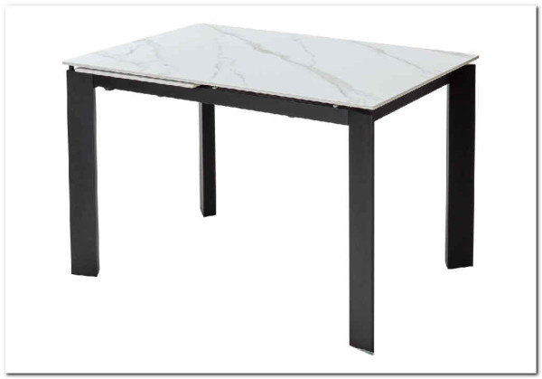 Стол CORNER 120 MATT WHITE MARBLE SOLID CERAMIC / BLACK заказать по цене 53 750 руб. в Уфе