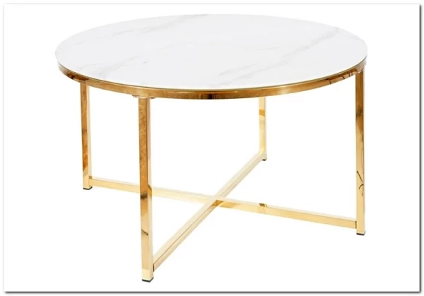 Стол журнальный Signal SALMA эффект белого мрамора/золотой заказать по цене 29 559 руб. в Уфе