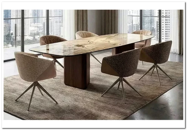 Стол ТЕРРА (TERRA) 240 (360) БЕЖЕВЫЙ МРАМОР TL-331, испанская керамика / Орех, ®DISAUR заказать по цене 203 800 руб. в Уфе