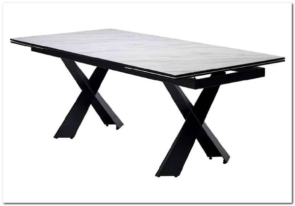 Стол ORISTANO 200 MARBLES KL-99 Белый мрамор матовый, итальянская керамика/ черный каркас, DISAUR заказать по цене 99 040 руб. в Уфе