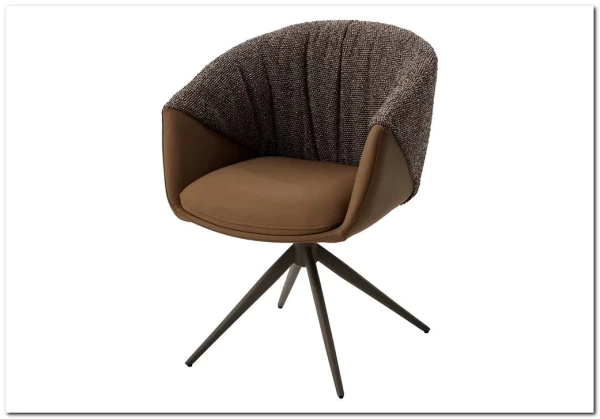 Стул ГИССЕН (GISSEN) 360 град., цвет КОФЕ HP032-08A PU / V885-1, экокожа / ткань / ЛАТТЕ, ®DISAUR заказать по цене 18 550 руб. в Уфе