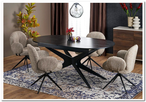 Стол обеденный Halmar SANDRO раскладной (черный/черный) заказать по цене 75 414 руб. в Уфе Стол обеденный Halmar SANDRO раскладной (черный/черный) заказать по цене 75 414 руб. в Уфе