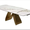 Стол ПАЛАСИО (PALACIO) 180 цвет KL-188 Контрастный мрамор матовый, итал керамика/ ШАМПАНЬ, ®DISAUR заказать по цене 149 150 руб. в Уфе
