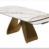 Стол ПАЛАСИО (PALACIO) 180 цвет KL-188 Контрастный мрамор матовый, итал керамика/ ШАМПАНЬ, ®DISAUR заказать по цене 149 150 руб. в Уфе