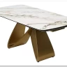 Стол ПАЛАСИО (PALACIO) 180 цвет KL-188 Контрастный мрамор матовый, итал керамика/ ШАМПАНЬ, ®DISAUR заказать по цене 149 150 руб. в Уфе