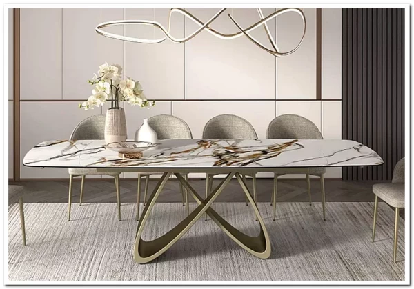 Стол ПАЛАСИО (PALACIO) 180 цвет KL-188 Контрастный мрамор матовый, итал керамика/ ШАМПАНЬ, ®DISAUR заказать по цене 149 150 руб. в Уфе