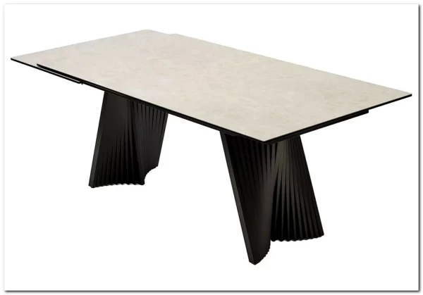 Стол АКИМ (YOAKIM) 180 цвет TL-102 Бежевый мрамор, испанская керамика / Темно-серый, ®DISAUR заказать по цене 123 520 руб. в Уфе