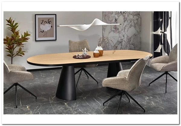 Стол обеденный Halmar GIACOMO 180 раскладной (натуральный/черный) заказать по цене 74 121 руб. в Уфе Стол обеденный Halmar GIACOMO 180 раскладной (натуральный/черный) заказать по цене 74 121 руб. в Уфе