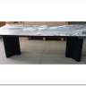 Стол АДАЖИО 240 (320) см MINERAL STONE NATURAL, керамика / Черный каркас заказать по цене 123 150 руб. в Уфе