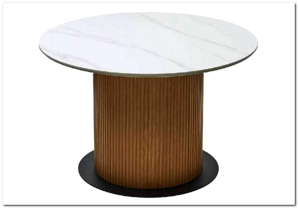 Стол MESA D120 цвет БЕЛЫЙ МРАМОР M326 / Каркас OAK, DISAUR заказать по цене 68 300 руб. в Уфе