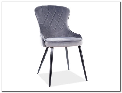 Стул кухонный LOTUS VELVET   Signal (серый/черный)