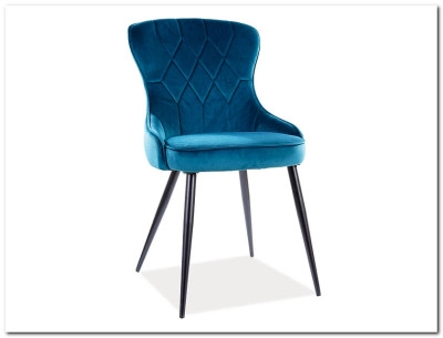 Стул кухонный LOTUS VELVET  Signal (бирюзовый/черный)