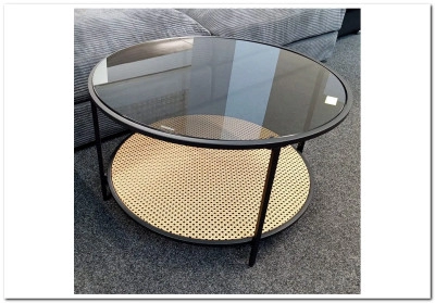 Стол журнальный Halmar DAKOTA (дымчатый/натуральный)