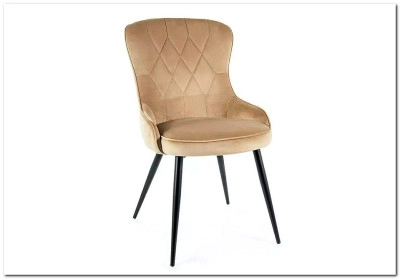 Стул кухонный Signal LOTUS VELVET (бежевый/черный)